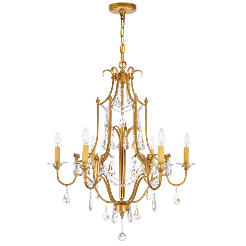 Electra 6 Light Up Chandelier With Oxidized Bronze Finish - Oxidized Bronze - Oxidized Bronze