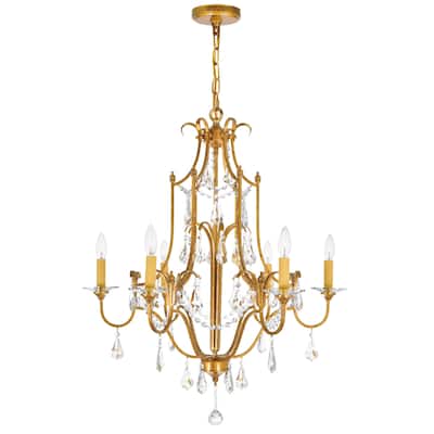 Electra 6 Light Up Chandelier With Oxidized Bronze Finish - Oxidized Bronze