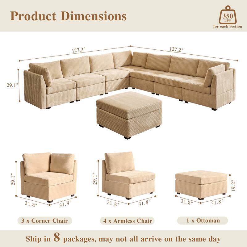 OVIOS Modern Minimalist L-Shaped Sofa​