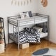 preview thumbnail 40 of 66, VECELO Twin Over Twin Metal Bunk Bed Frame for Kids Teens, Heavy Duty Noise-Free Platform Bed, Storage Space Grey(Bunk Bed)