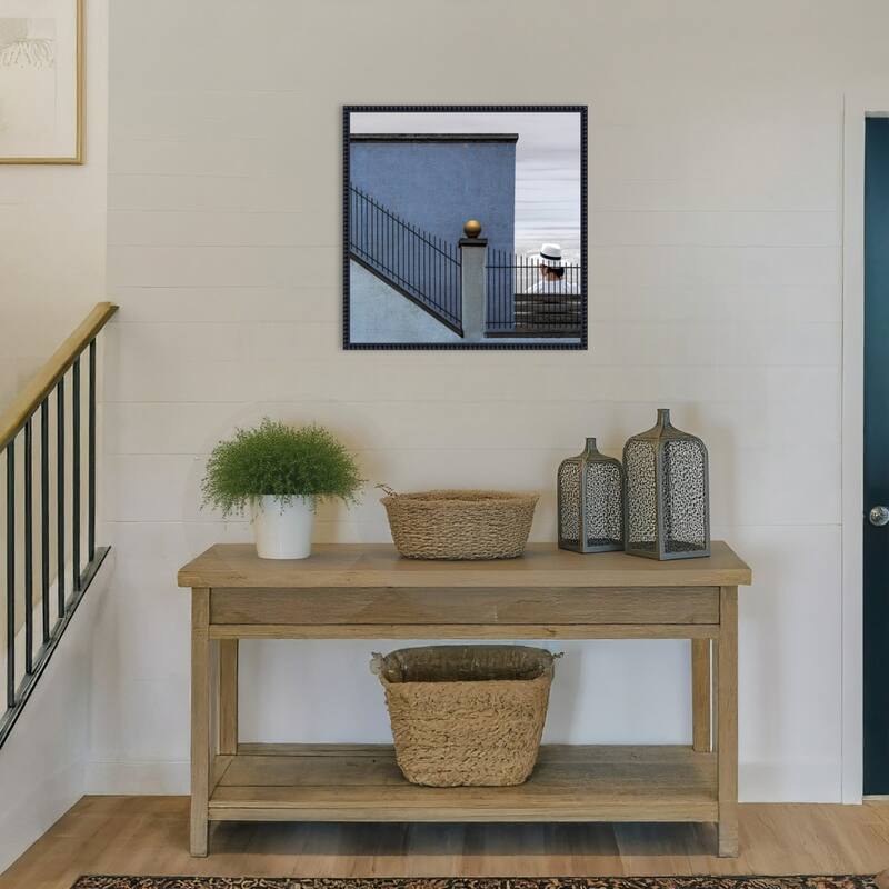 Lady with a white hat by Gilbert Claes Framed Canvas Wall Art Print