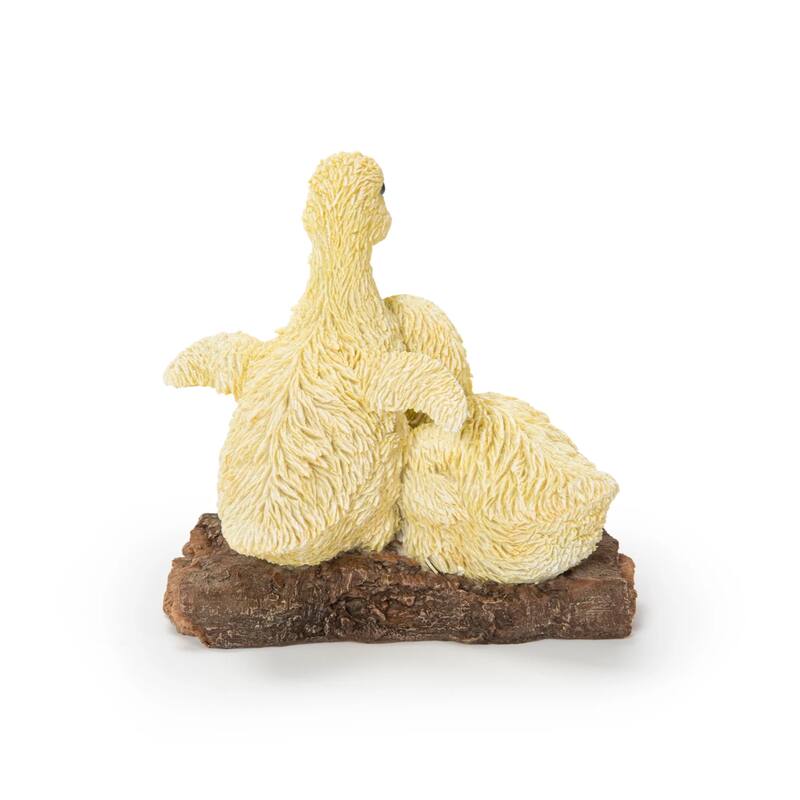 Playful Ducklings Outdoor Garden Statue - 5.25" - Yellow