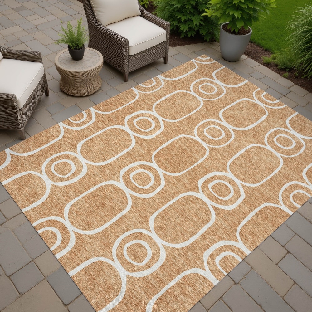 Machine Washable Indoor/ Outdoor Modern Vibe Chantille Rug
