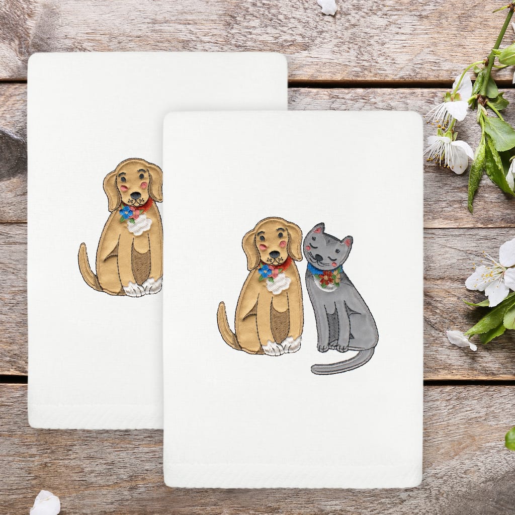 Authentic Hotel and Spa Spring Dog & Cat Turkish Cotton Hand Towels (Set of 2)