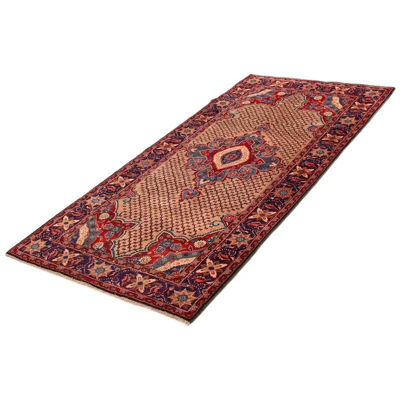ECARPETGALLERY Hand-knotted Anatolian Vintage Tan Wool Rug - 4'11 x 10'4