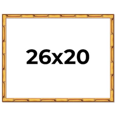 26x20 Frame Gold Bamboo Solid Wood Picture Frame | 1 Inch Moulding