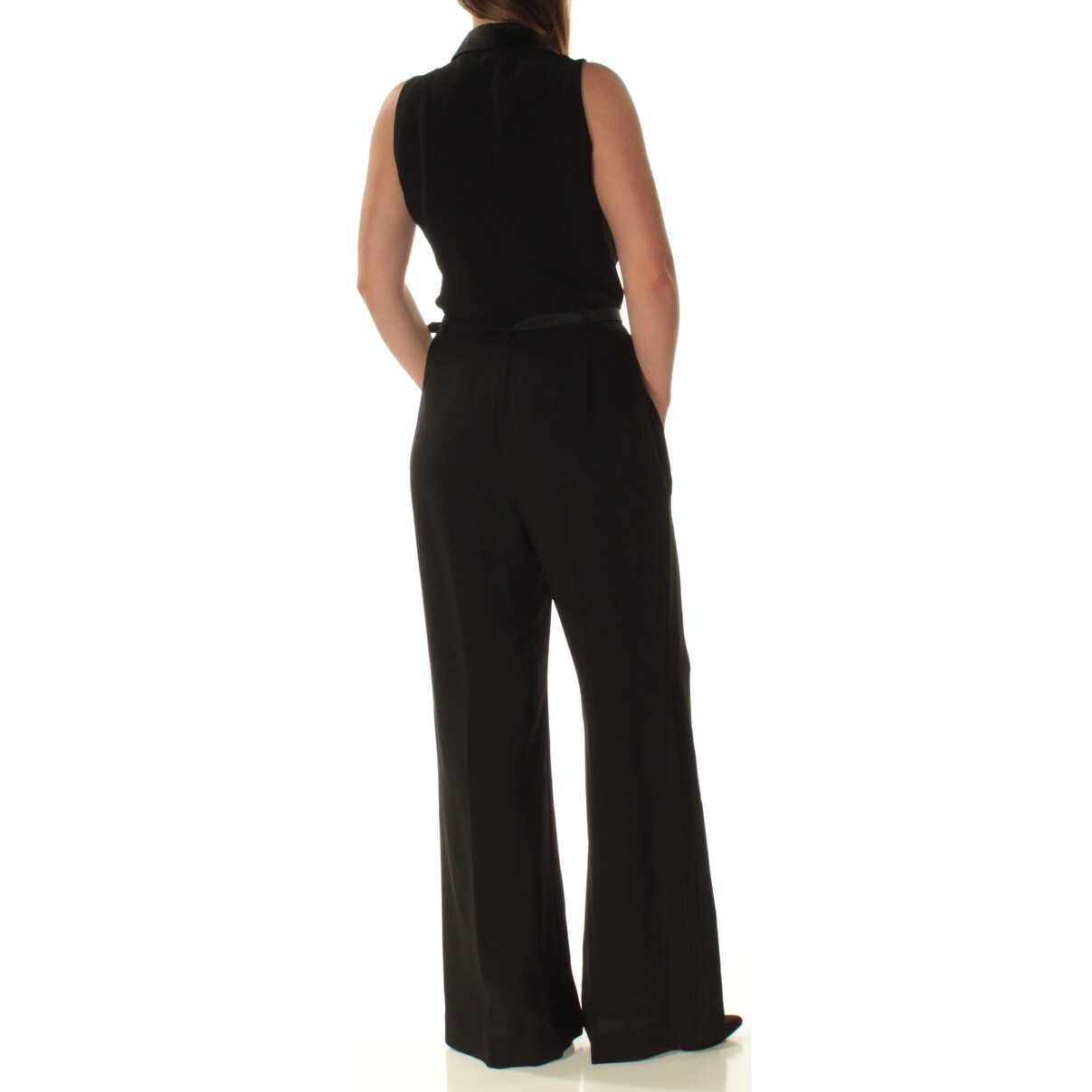 womens black sleeveless jumpsuit