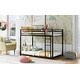 preview thumbnail 4 of 33, Modern & Convenient Design Twin over Twin Metal Bunk Bed with Built-in Ladder and Full-length Guardrail, Sturdy Frame, Black