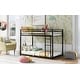 preview thumbnail 4 of 11, Twin Over Twin Convenient Metal Bunk Bed,Low Bunk Bed With Ladder for Home