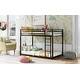 preview thumbnail 4 of 32, Twin over Twin Size Metal Low Bunk Bed with Ladder and Fence for Kids' Bedroom