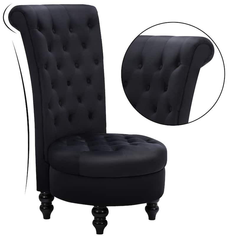 AVAWING Throne Royal Chair Thick Padding and Rubberwood Legs