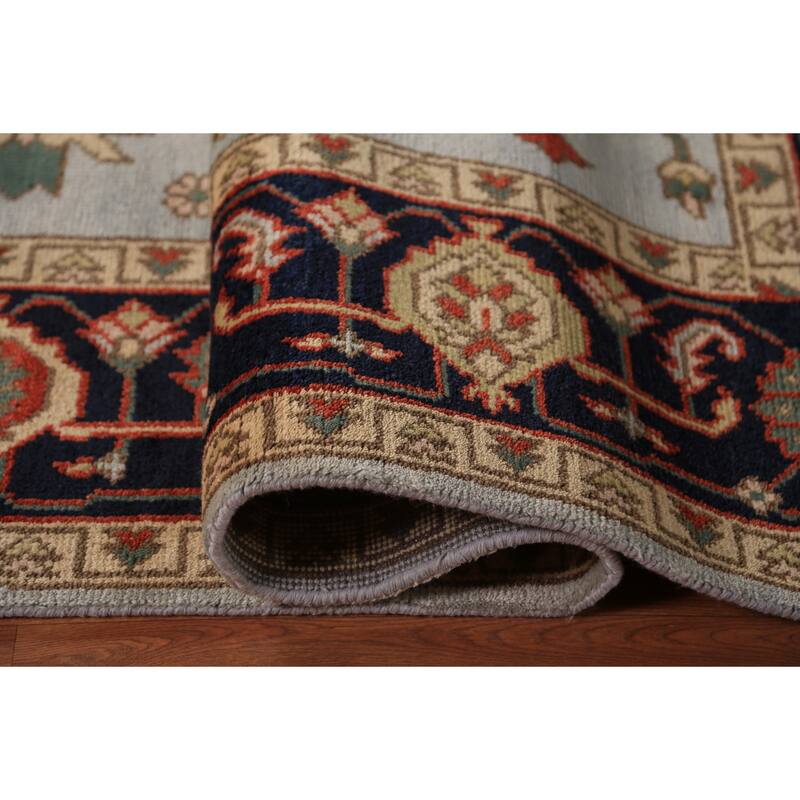 Light Blue Oushak Indian Area Rug Handmade Wool Carpet - 9'0"x 11'8"