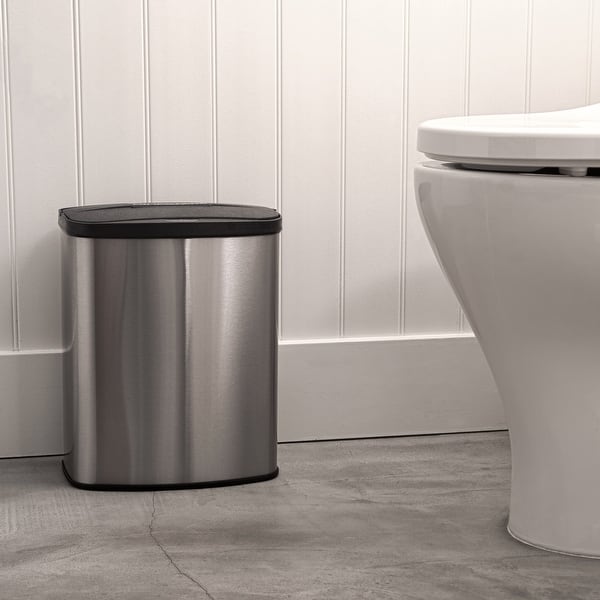 NINESTARS Motion Sensor Stainless Steel 2-in-1 Combo Bathroom/ Kitchen Trash Can Set CB-50-9/8-1