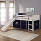 preview thumbnail 9 of 13, Twin Louver Low Loft with Slide in White