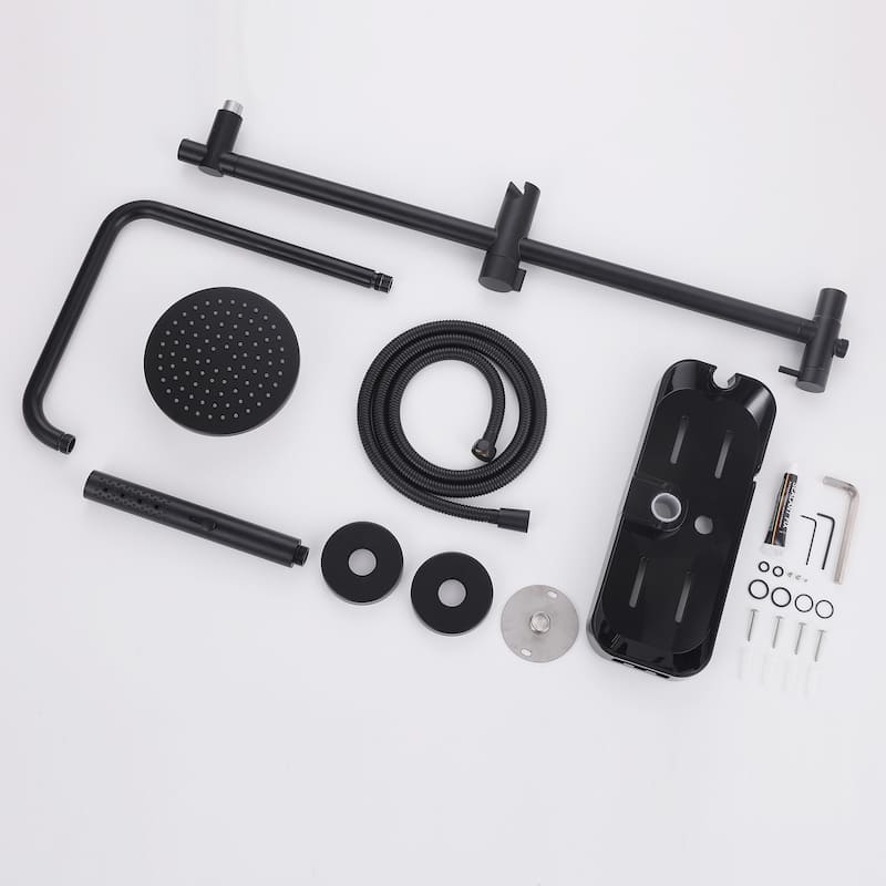 38"H 6 in Exposed Rain Shower Set With Handheld Shower (Valve Not Included)