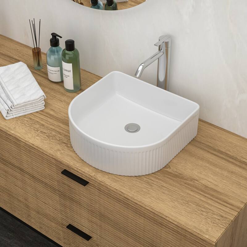 15.7"x13.7" Bathroom Ceramic Vanity Sink