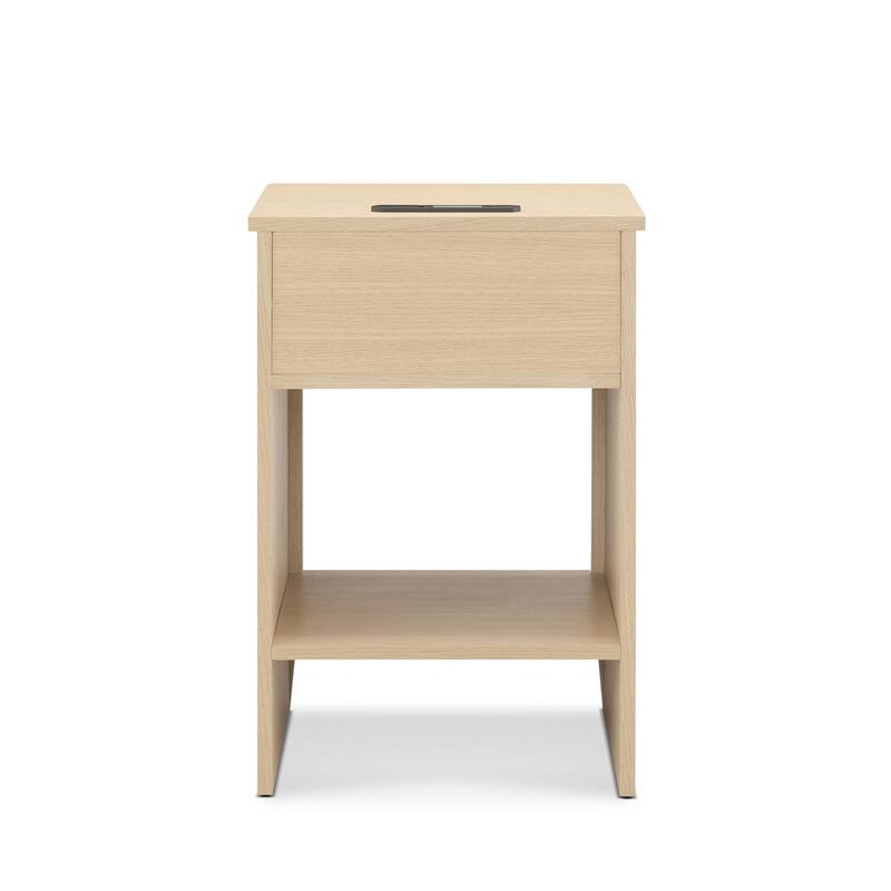 Chelsea Square Lennox Rattan Accent Table with Built-in Charging Station & LED Light - 15x23.75