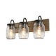 preview thumbnail 9 of 10, Modern Farmhouse Mason Jar 3-Light Bathroom Vanity Lights Glass Wall Sconces - 18"L x 9.5" W x 8"H