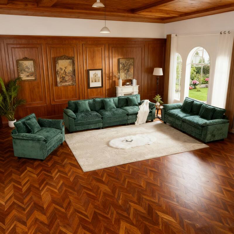 GDF Studio - Cloud Modern Chenille Upholstered Single Seat Sofa with Double-Layer Cushion for Living Room