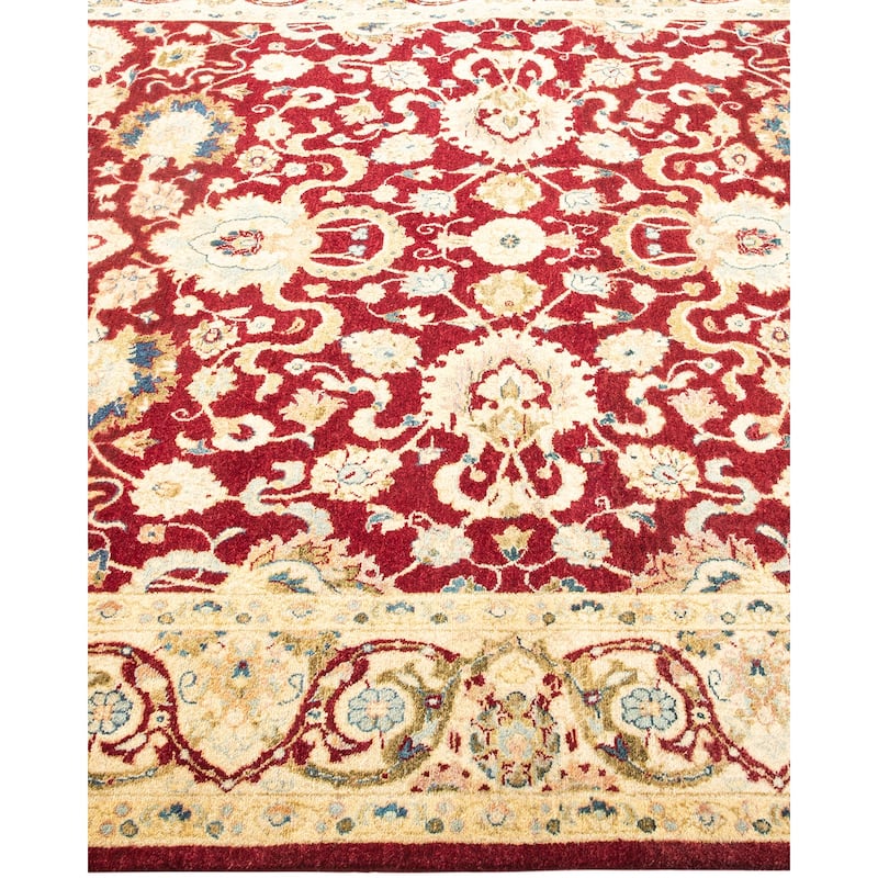 Overton Hand Knotted Wool Vintage Inspired Traditional Mogul Red Area Rug - 5 x 8