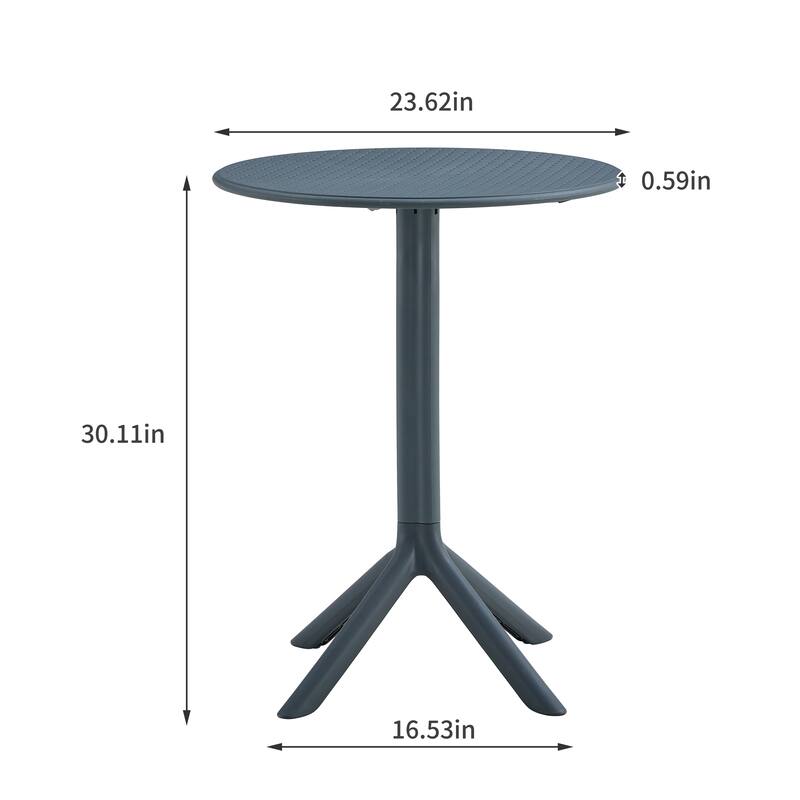 3-Piece Outdoor Bistro Set, 2 Stackable Chairs & 1 Table, Durable Resin Material for Balcony, Patio, Garden