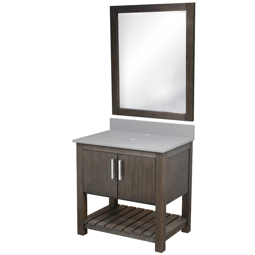 Miseno MV-36CM-NOBV-280-MIR Ocean Breeze 36" Free Standing Vanity Set