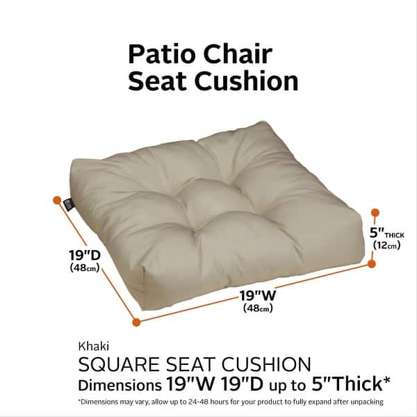 Classic Accessories 23 x 20 x 3 inch Rectangular Patio Cushion Foam