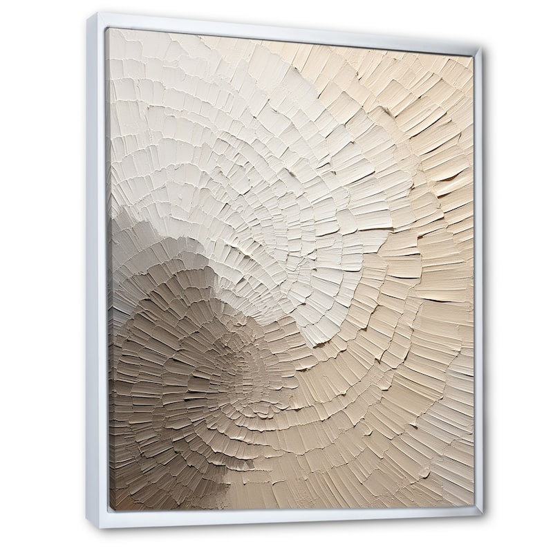 Designart "Graceful Minimalism Beige Muted Art" Ray Framed Wall Art Living Room