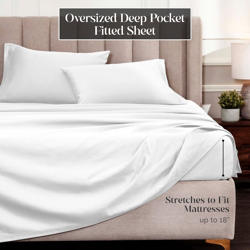 Blue Nile Mills 1500 Thread Count Egyptian Cotton Deep Pocket Solid Sheet Set