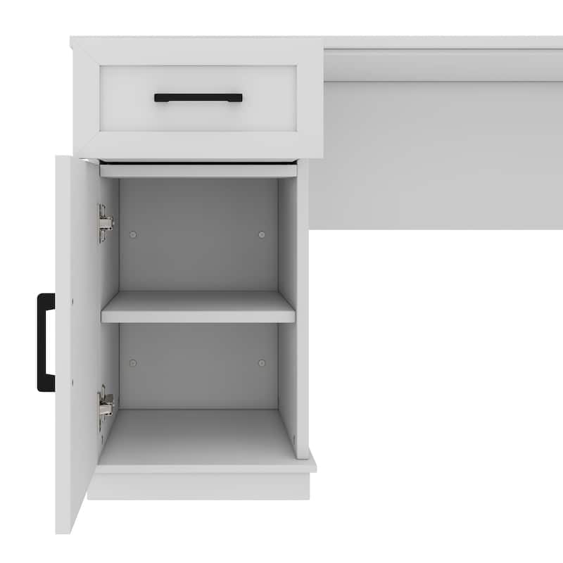 Large Bookcase Desk 2-in-1 Computer Desk L-shape Computer Armoire