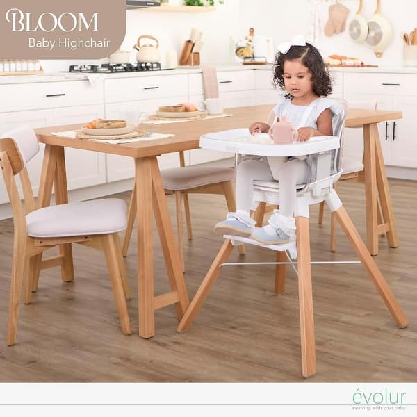 slide 2 of 12, Evolur 360° Bloom Highchair Panna Cotta