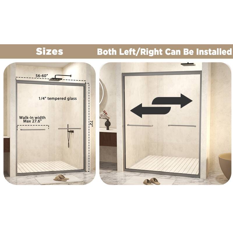 Aluminum Frame Double Sliding Shower Door