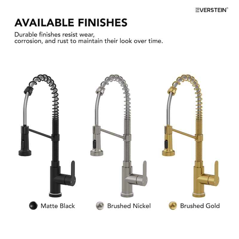 Kitchen Sink Faucet with Pulldown Sprayer Single Handle Spring Pulldown Kitchen Faucet