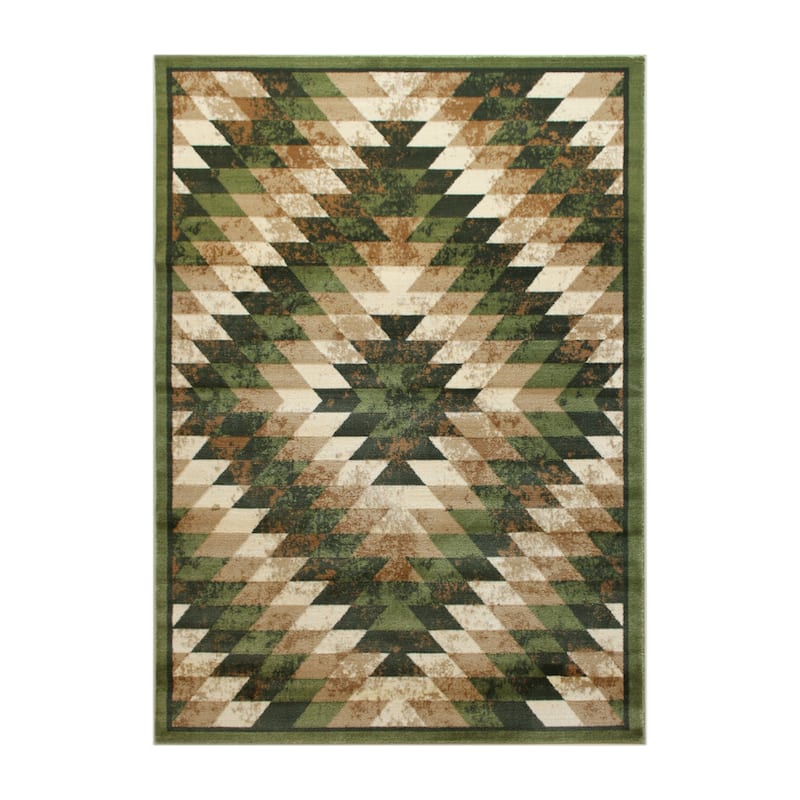 Southwestern Style Diamond Patterned Indoor Area Rug