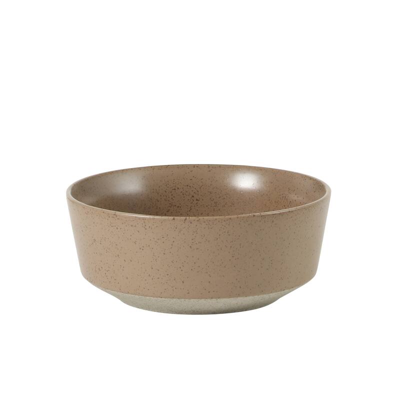 Gibson Elite Overbrook 16-Piece Pottery Clay Stoneware Stackable Dinnerware Set - Plates & Bowls, Reactive Glaze, Service for 4