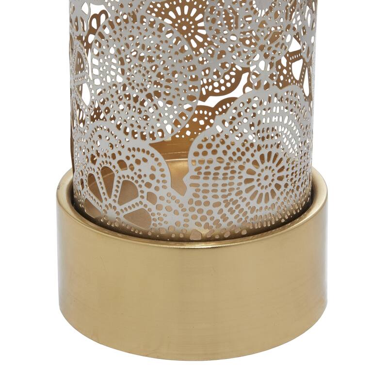 Metal Candle Lantern - Set of 2 Gold - Roche River Decor