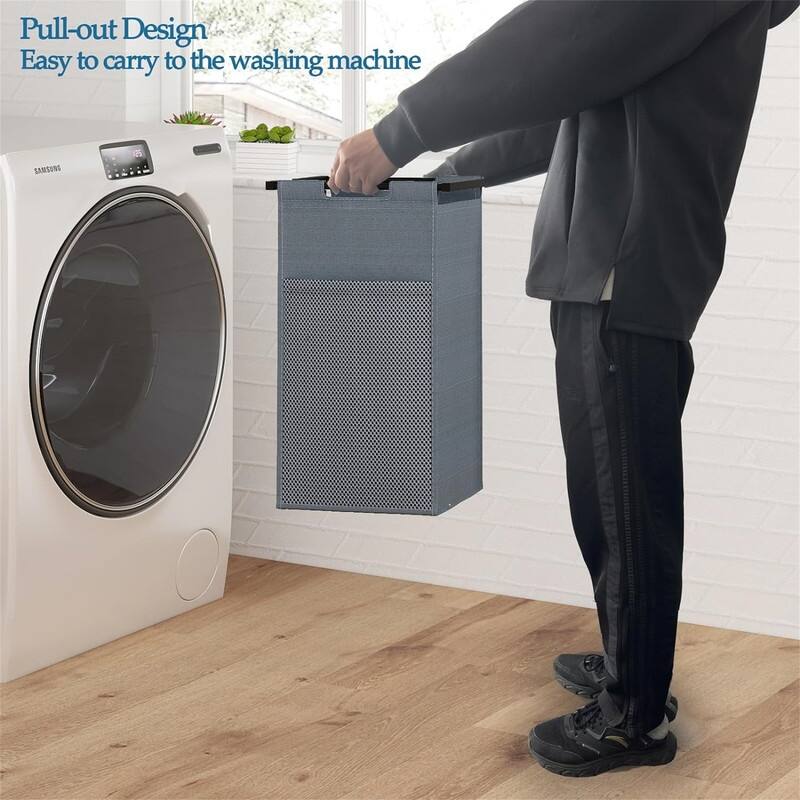 Laundry Hamper with Shelf - 28.3"L x 11.8"W x 28.5"H