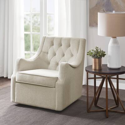 Madison Park Elle Tan 360 degree Swivel Chair - Overstock - 25755989