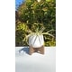 preview thumbnail 1 of 4, Mid-Century 3.5" Caveman Ceramic on Stand,Matte White