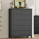 preview thumbnail 11 of 18, Rattan Dresser Storage Cabinet for Bedroom Living Room, Black