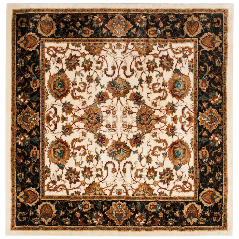 SAFAVIEH, Summit Chrissoula Traditional Oriental Rug - 6'7" Square - Ivory/Dark Grey