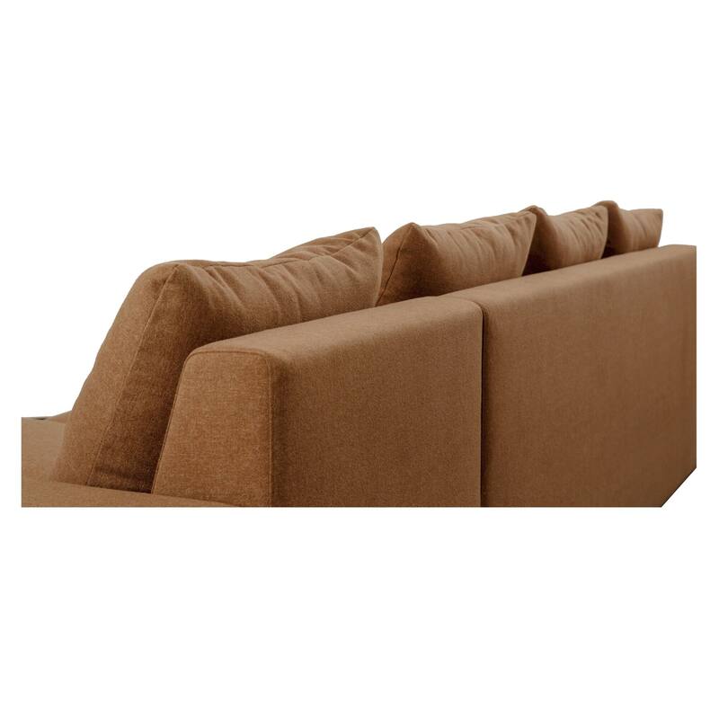 NADAAL STUDIOS Cavan Right-Facing Sectional Sofa, Wide Track Arms, Performance Polyester Upholstery, Seats 5, Rust