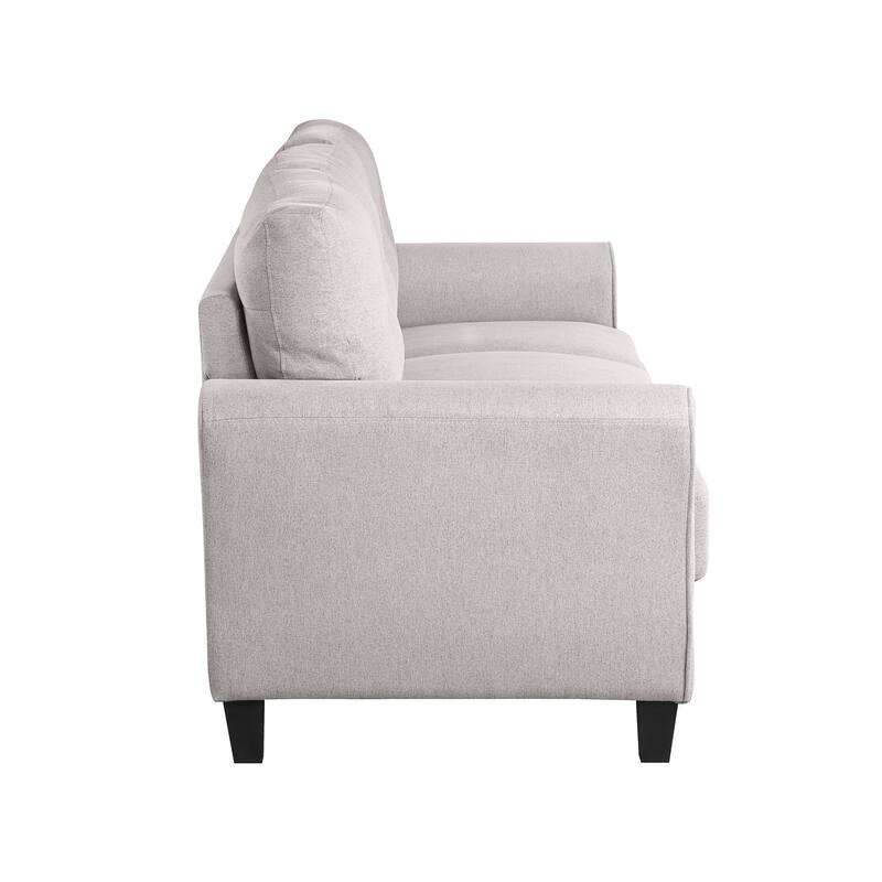 Three Seat Sofa Couch, 79.9" Modern Style Button Tufted Linen Upholstered 3-seat Sofa for Living Room,Light Grey