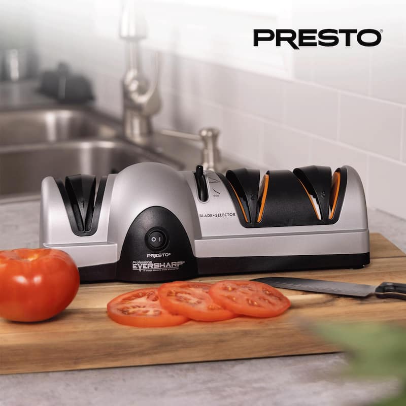 Presto Professional EverSharp Electric Knife Sharpener with 3-Stage Sharpening - Black