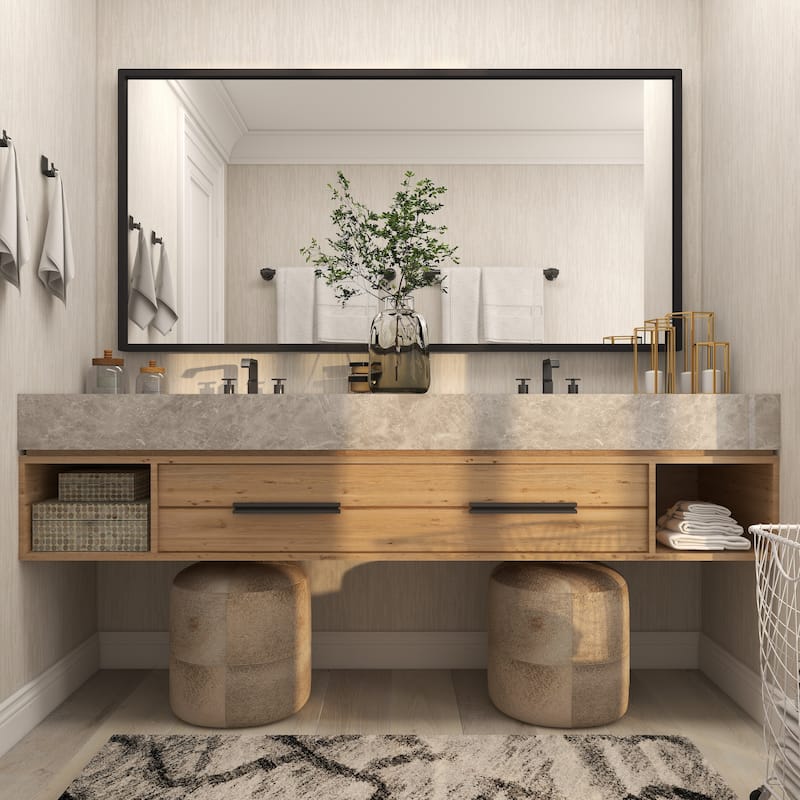 Black Metal Tall Room Floor Mirror