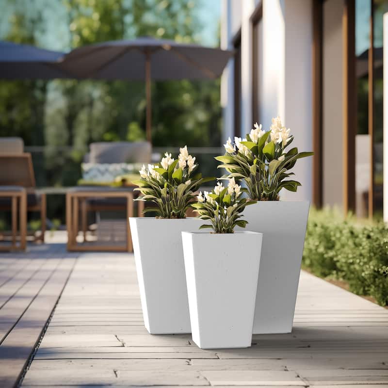 Tall Concrete Rectangle Plant Boxes / Large Indoor and Outdoor Flower Planters