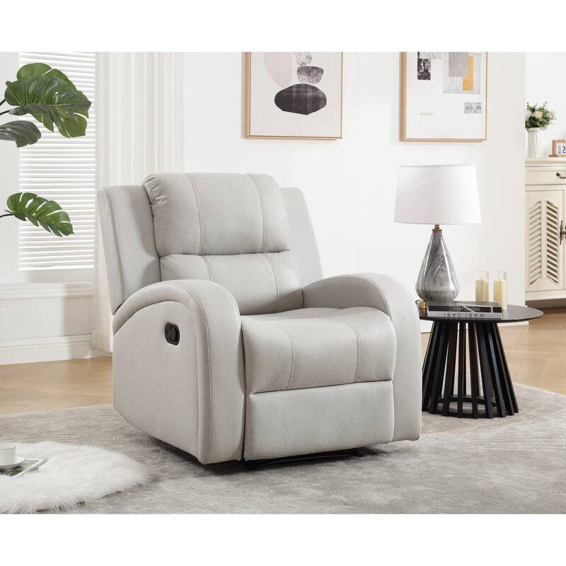 Modern Soft and Faux Leather Manual Recliner Chair, Suitable for Living room, Study, or Bedroom