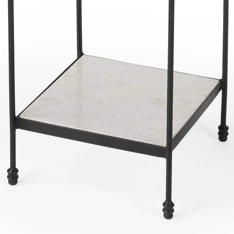 Larkin Marble & Iron Accent Table