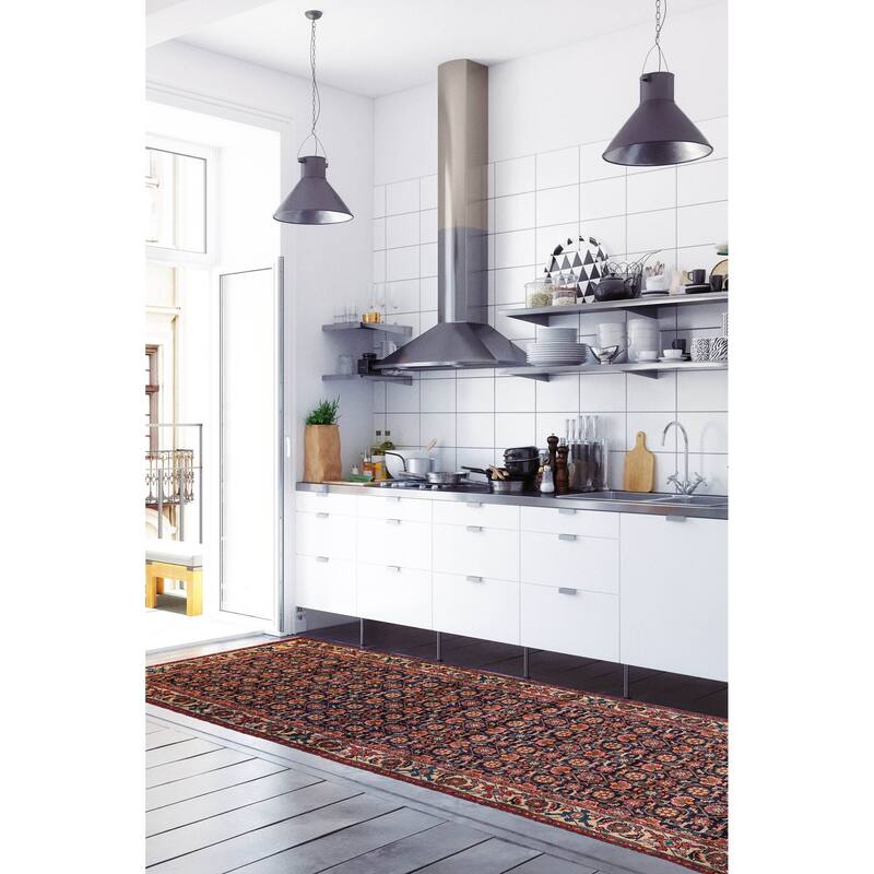 ECARPETGALLERY Hand-knotted Andelz Navy Wool Rug - 3'3 x 13'9