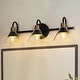 preview thumbnail 9 of 22, Petia Modern Contemporary Black Bathroom Vanity Lights Dimmable Wall Sconces 3 Lights - L 21''
